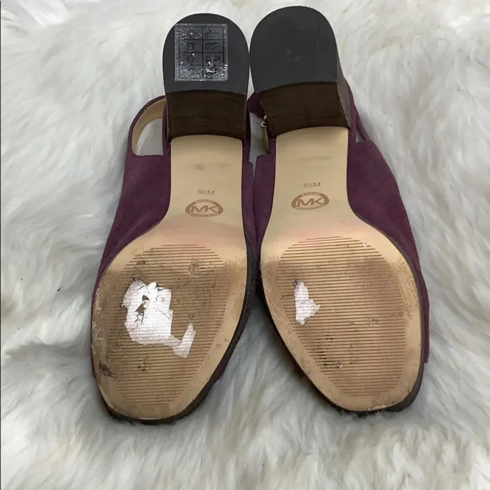 Michael Kors Suede Platform Slingback Heels‎ Sz 5.5